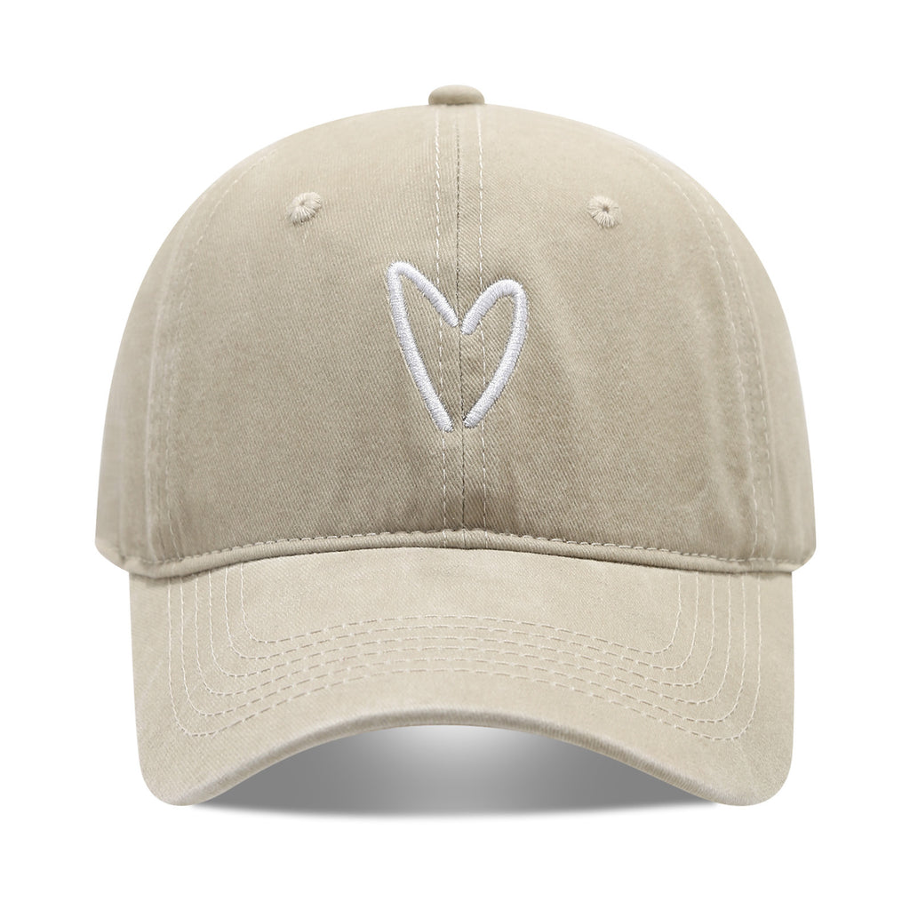Tiny Heart Stitch Washed Baseball Cap - Color_18