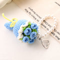 Mini Knitted Flower Bouquet Charm Keychain - C2
