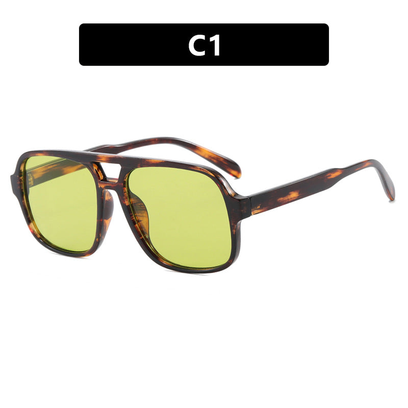 Twin Bar Tinted Lens Aviator Sunglasses - NO01