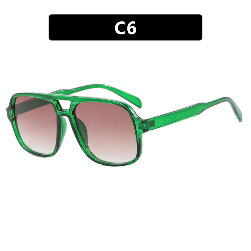 Twin Bar Tinted Lens Aviator Sunglasses - NO06
