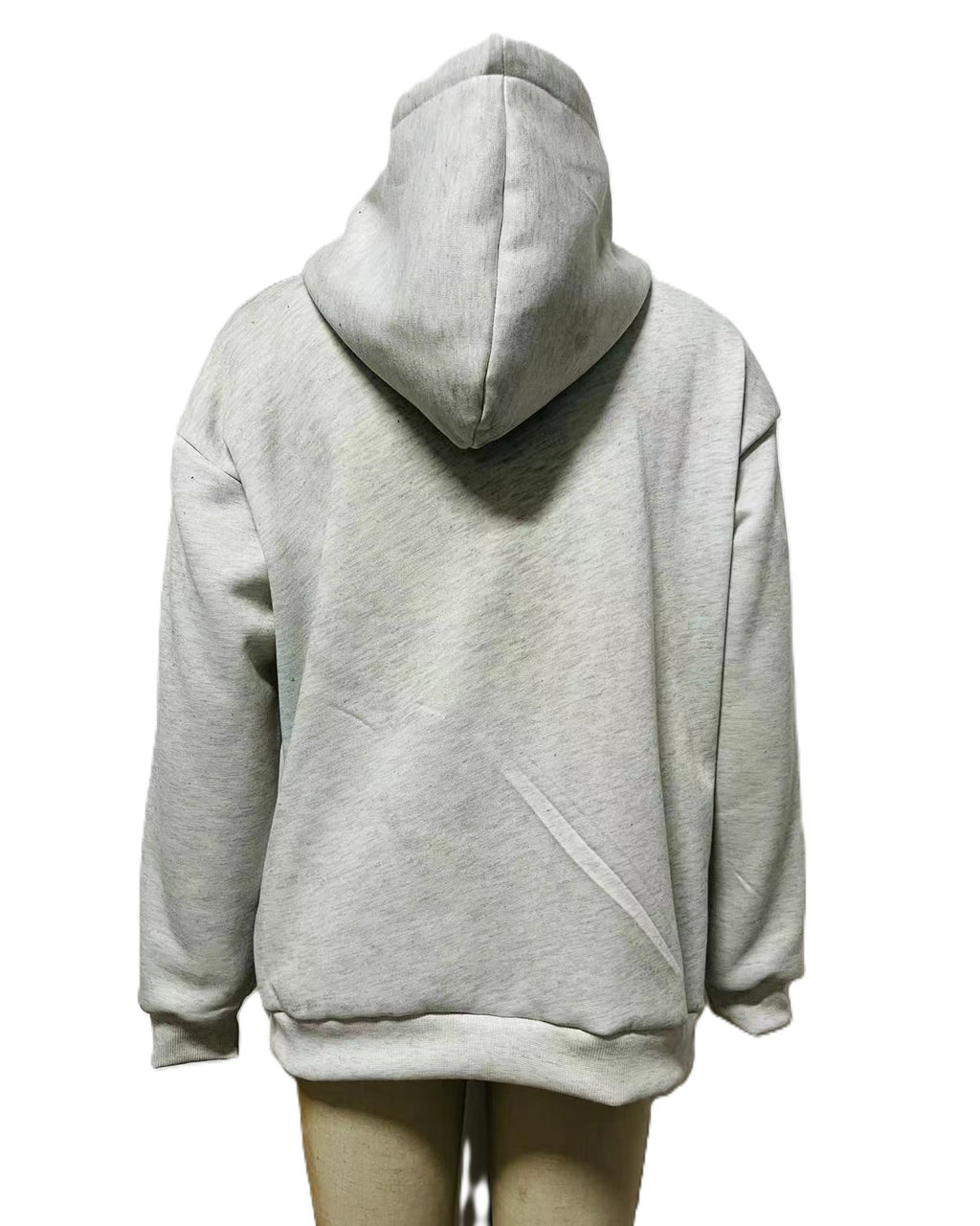 Leopard Star Patch Oversized Hoodie - Grey - 2