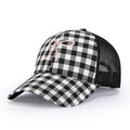 Gingham Trucker Cap With Embroidered Bow Detail - Black