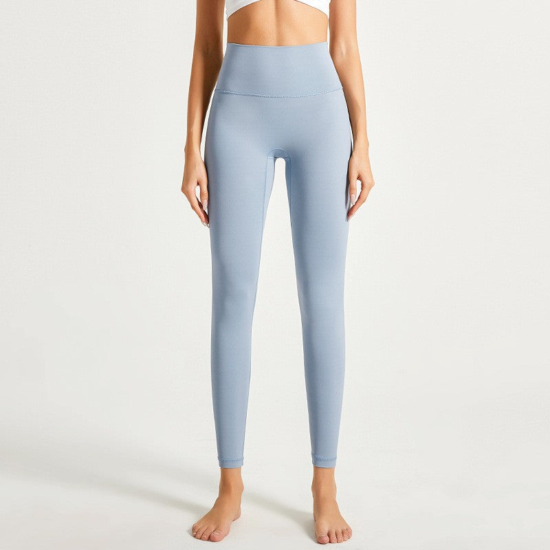 Buttery Soft High Rise Yoga Leggings With Hidden Pocket - Blue Gray