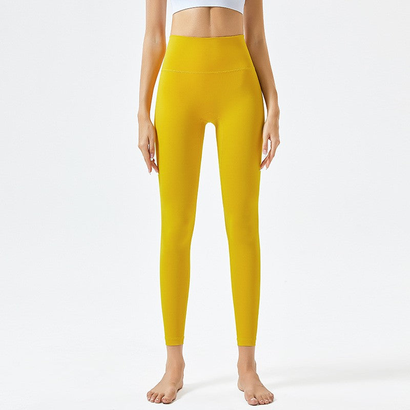 Buttery Soft High Rise Yoga Leggings With Hidden Pocket - Golden Yellow