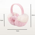 Two Tone Fluffy Pom Pom Earmuffs - Pink
