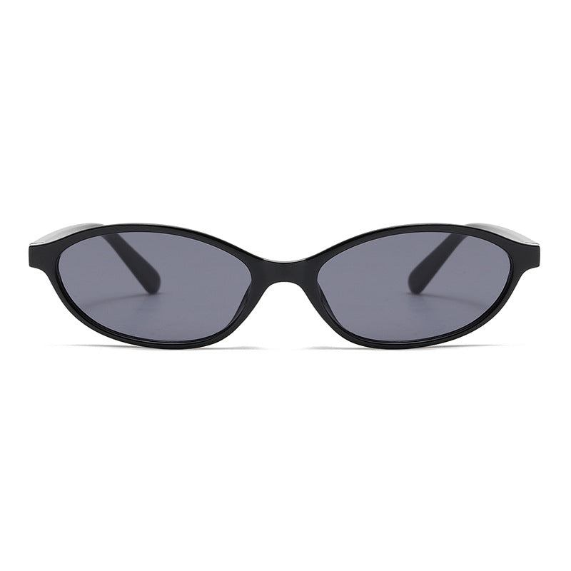 Narrow Oval Retro Frame Sunglasses - Color_1 - 1