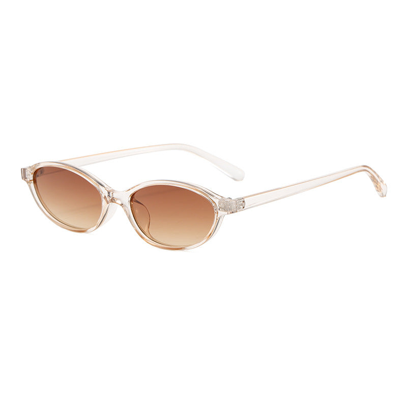 Narrow Oval Retro Frame Sunglasses - Color_4
