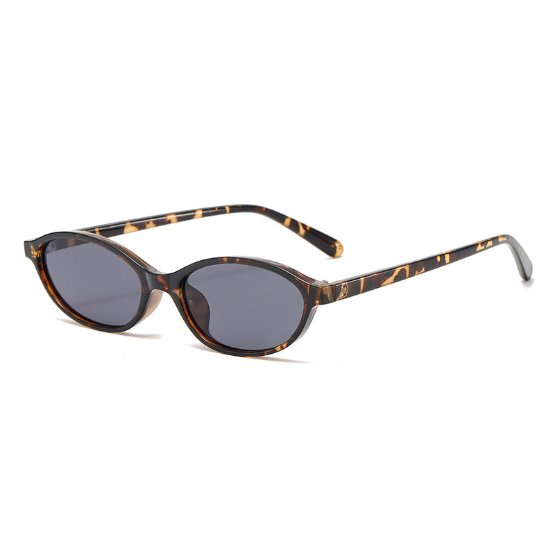 Narrow Oval Retro Frame Sunglasses - Color_8