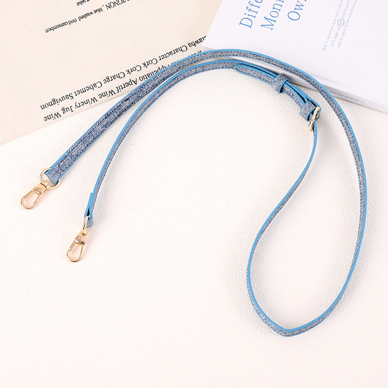 Glitter Finish Slim Lanyard Shoulder Strap - Blue