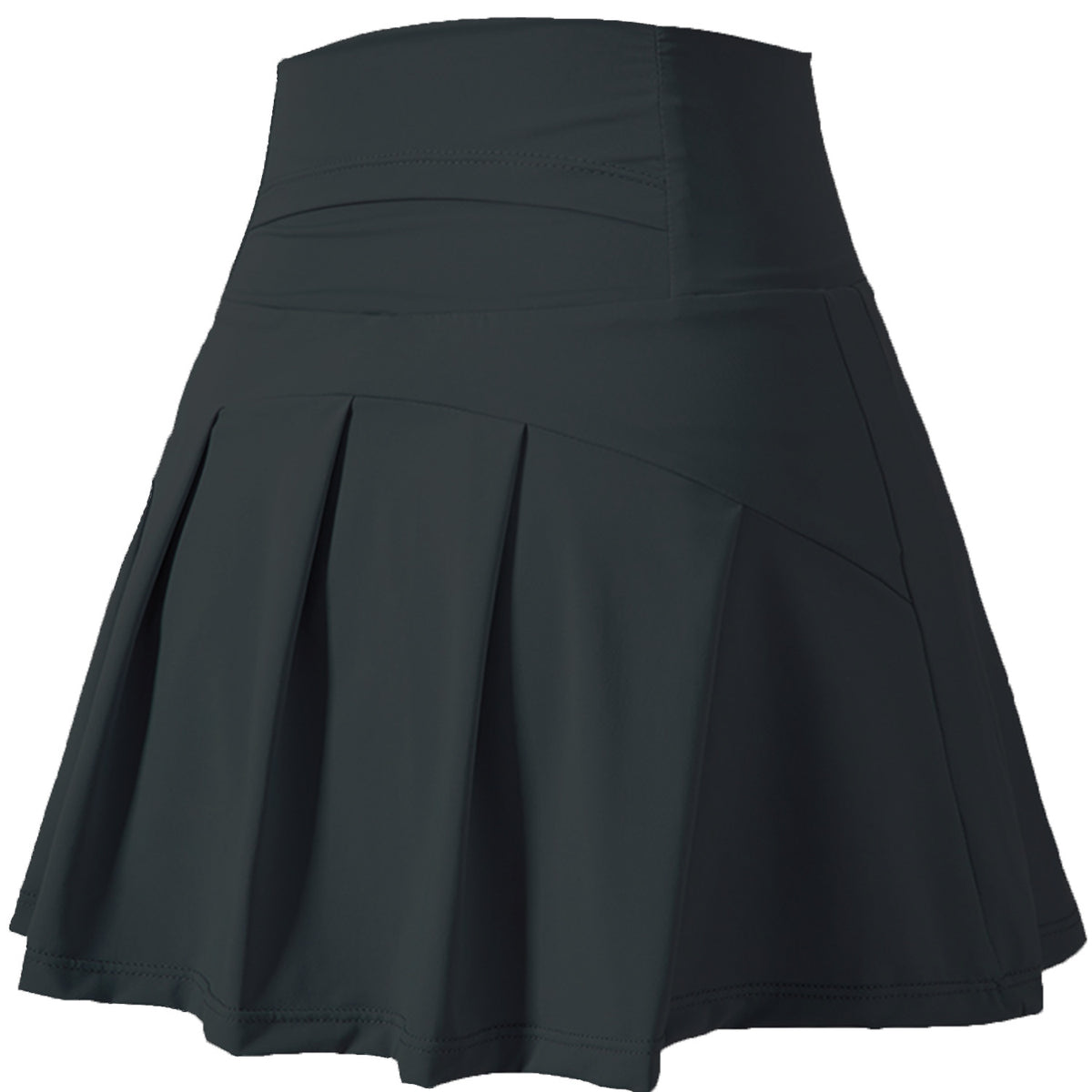 Pleated Tennis Skirt With Built In Shorts - Black