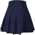 Pleated Tennis Skirt With Built In Shorts - Navy