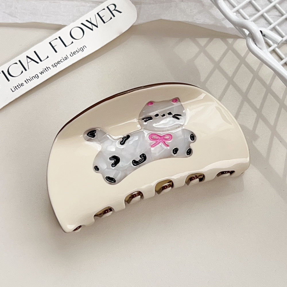 Painted Puppy Rectangle Claw Clip - Color_1