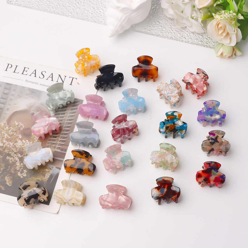Mini Marbled Claw Clips for Bangs