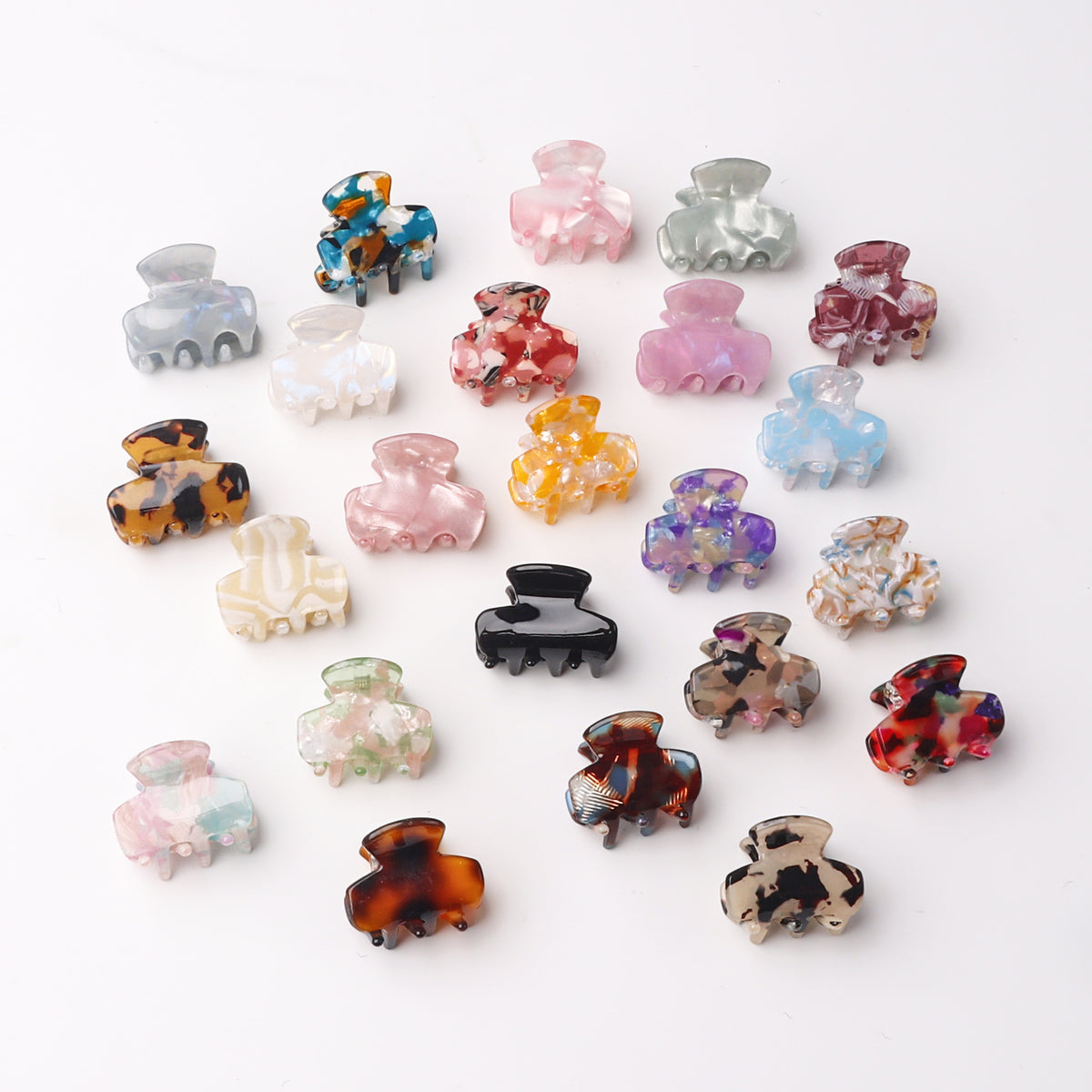 Mini Marbled Claw Clips for Bangs - view 2