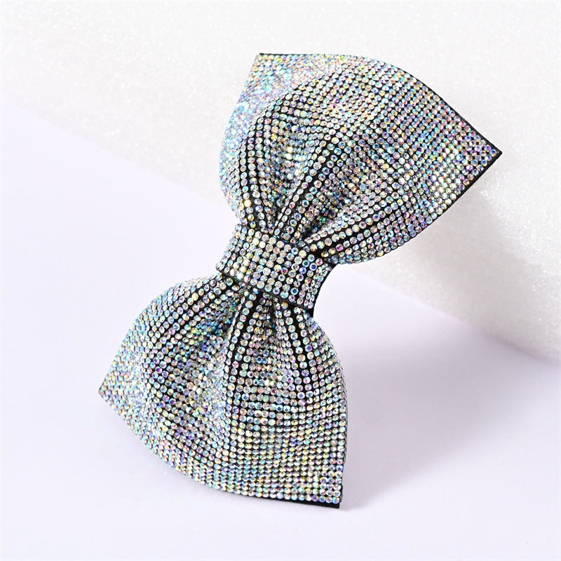 Sparkling Crystal Pave Bow Hair Pin - Color_02