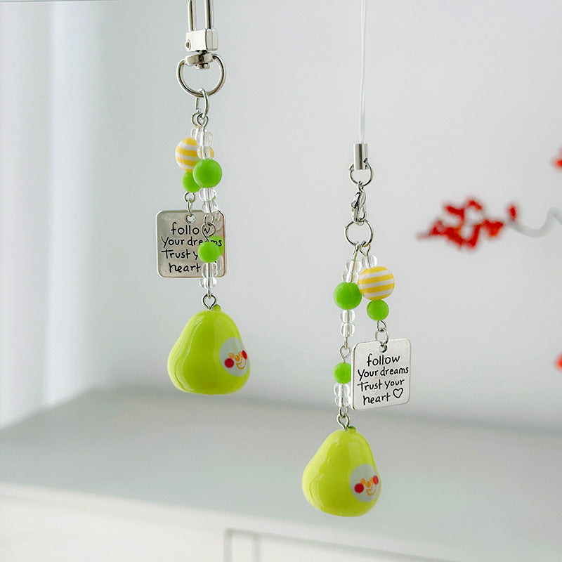 Happy Pear Fruit Keychain Charm - view 1