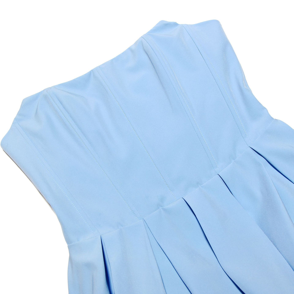Corset Bodice Pleated Midi Occasion Dress - blue - 10
