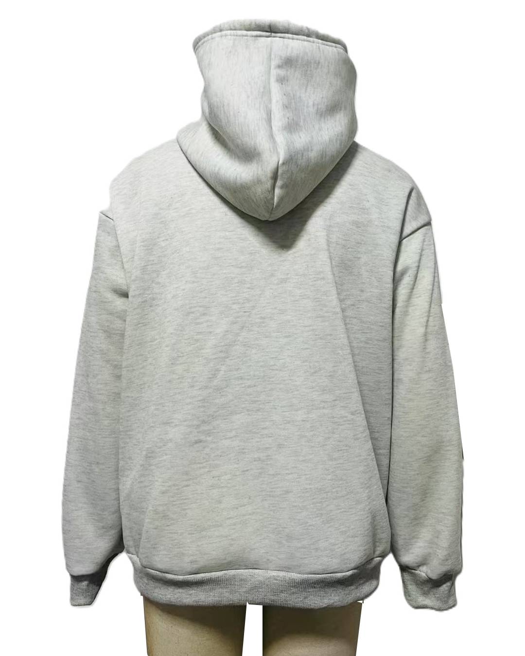 Seashell Embroidered Oversized Hoodie - Grey - 1