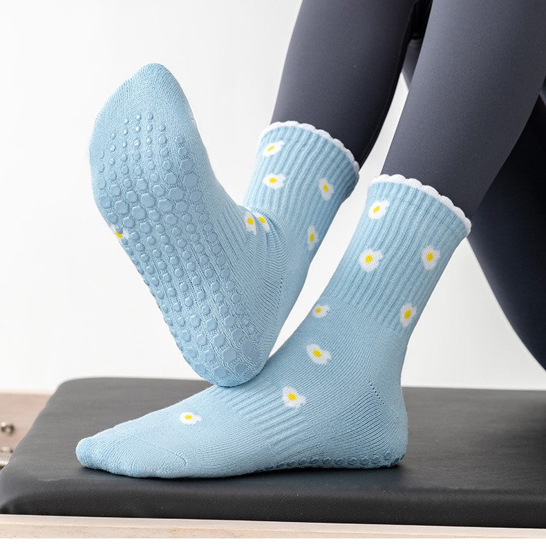Fun Print Grip Socks with Ruffled Cuff - Egg - 1