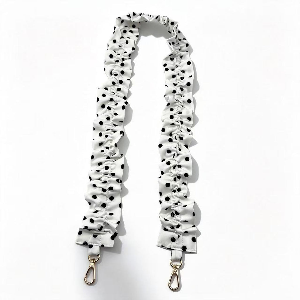 Ruffled Scrunchie Lanyard Strap with Swivel Clasps - Dots_B