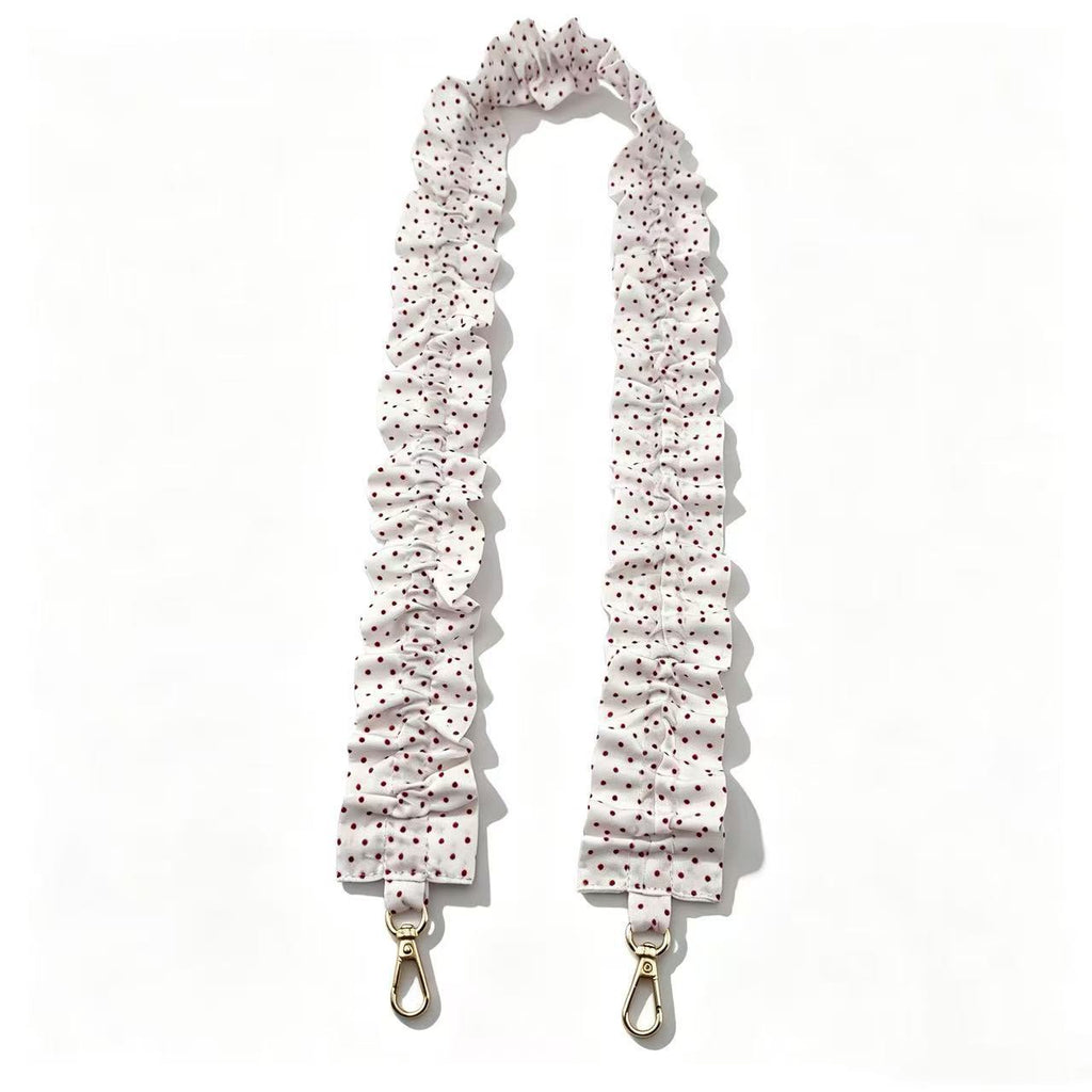 Ruffled Scrunchie Lanyard Strap with Swivel Clasps - Dots_R