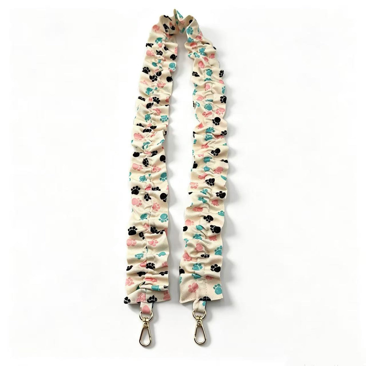 Ruffled Scrunchie Lanyard Strap with Swivel Clasps - Paw