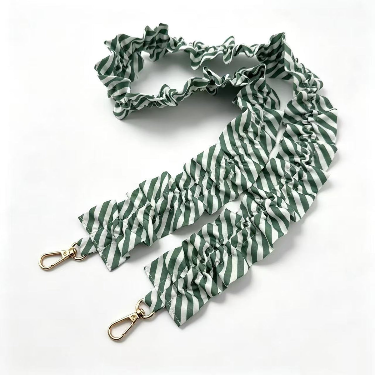 Ruffled Scrunchie Lanyard Strap with Swivel Clasps - Stripe - 1