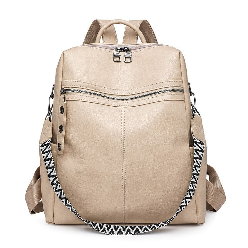 Distressed Faux Leather Guitar Strap Backpack