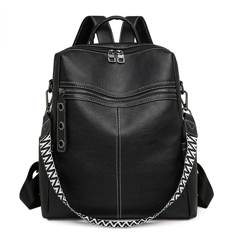 Distressed Faux Leather Guitar Strap Backpack