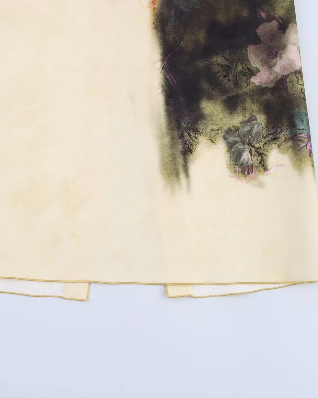 Watercolor Bloom Print Slit Midi Skirt - Color - 3