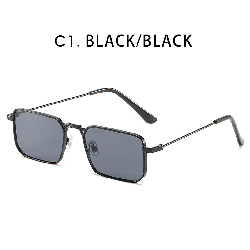 Slim Metal Rectangle Sunglasses - Color_1