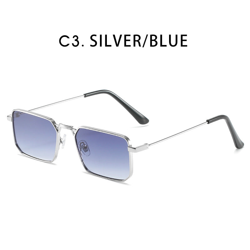 Slim Metal Rectangle Sunglasses - Color_3
