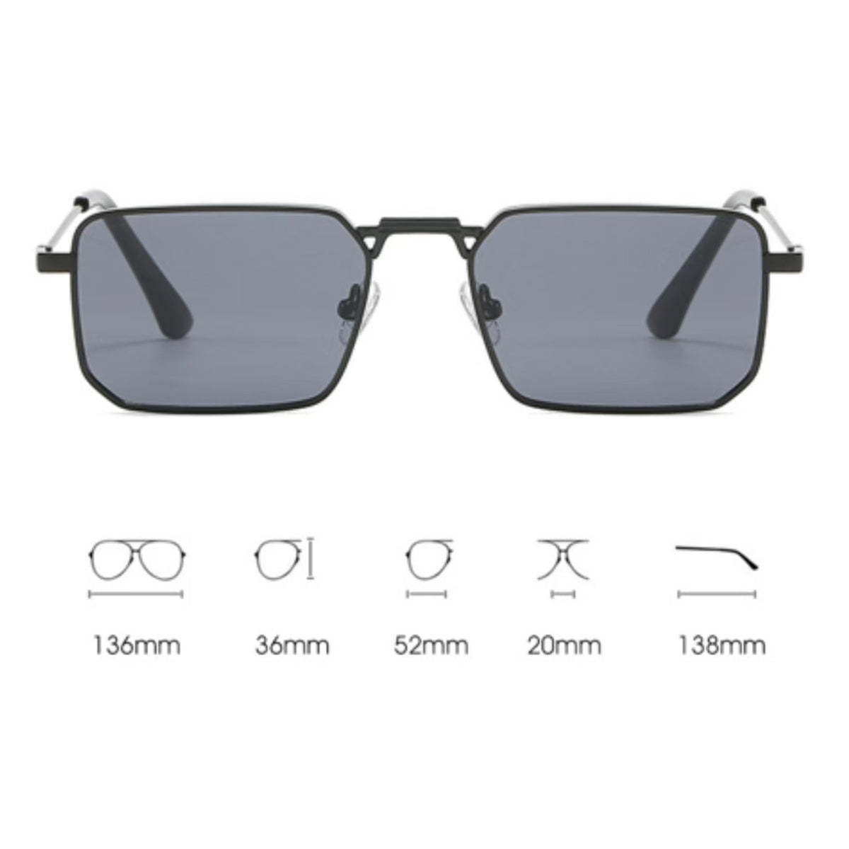 Slim Metal Rectangle Sunglasses - view 1