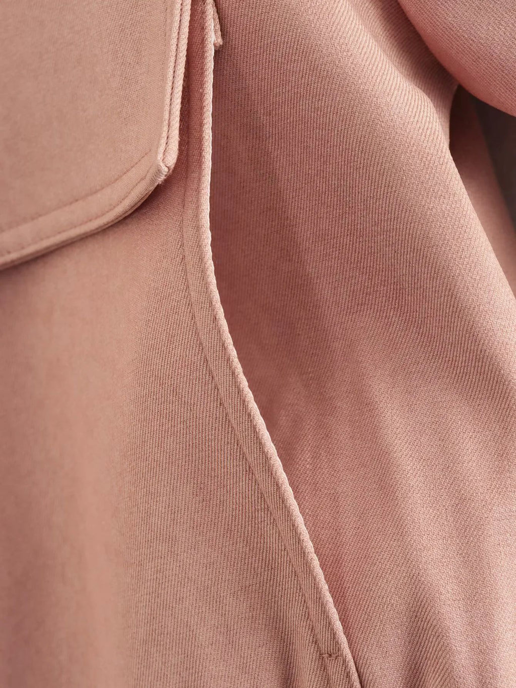 Cropped Flap Pocket Bomber Jacket - Pink - 7