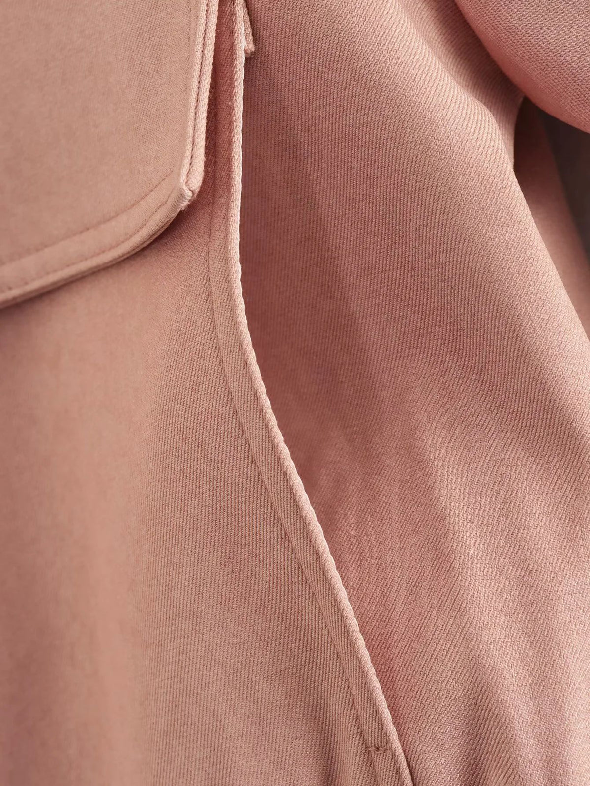 Cropped Flap Pocket Bomber Jacket - Pink - 7