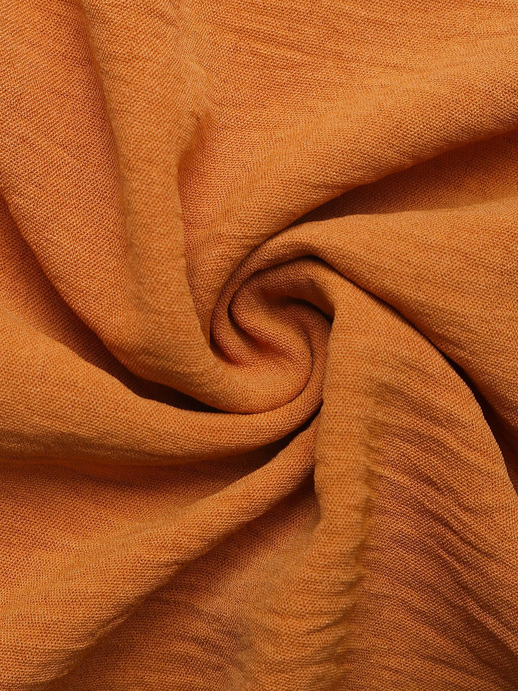 Crochet Trim Tie Neck Peasant Top - Orange - 5