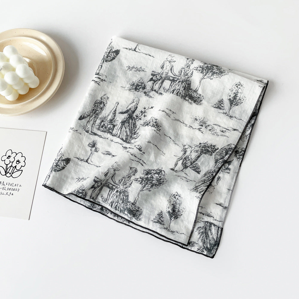 Assorted Print Square Neck Scarf - NO09