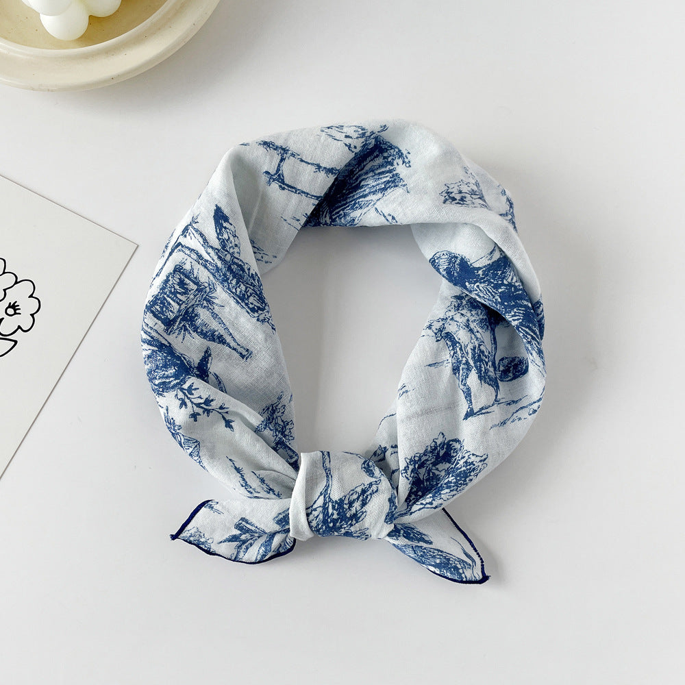 Assorted Print Square Neck Scarf - NO10