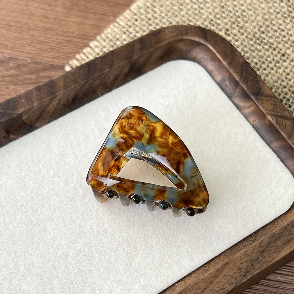 Triangle Mini Acetate Claw Clip - Amber