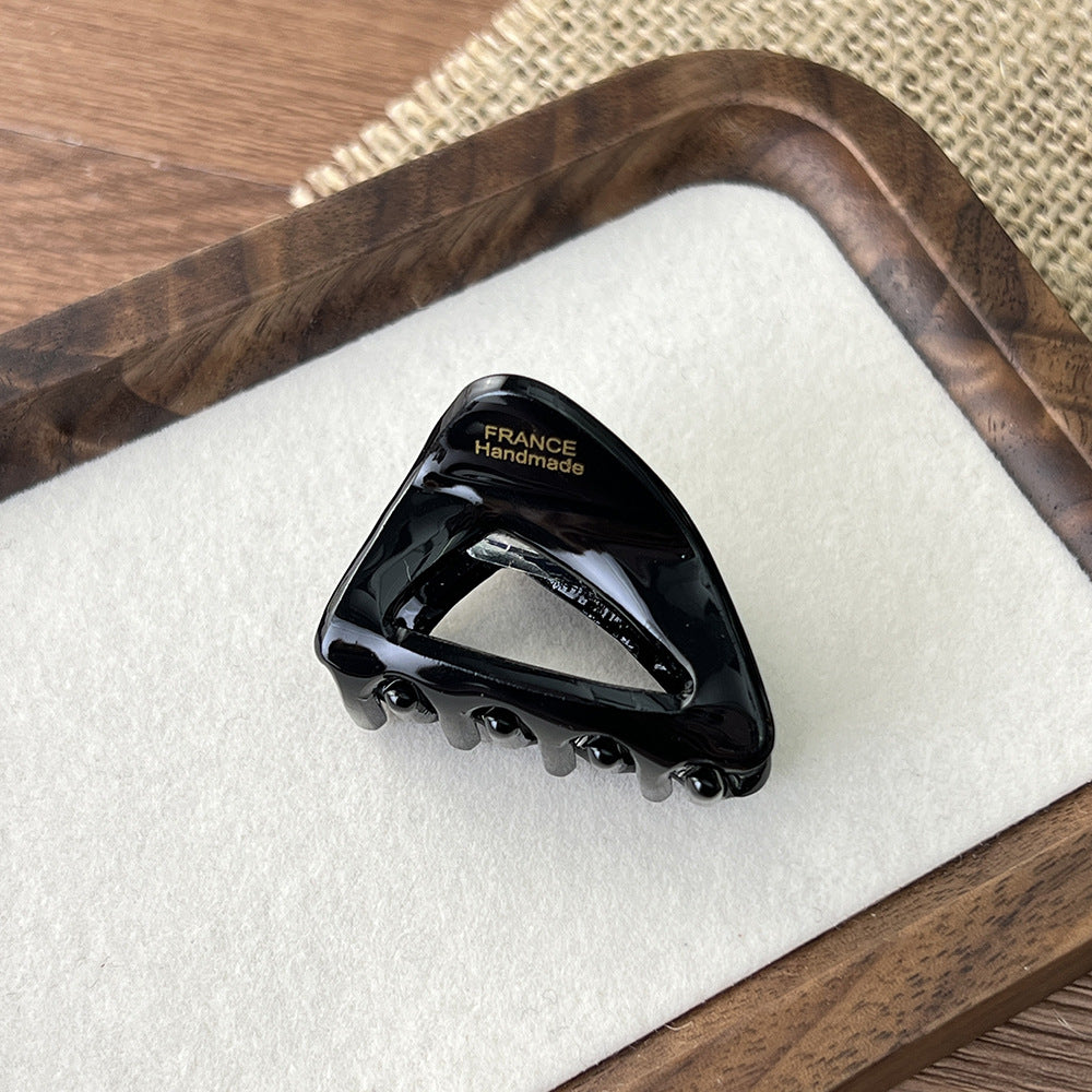 Triangle Mini Acetate Claw Clip - Black