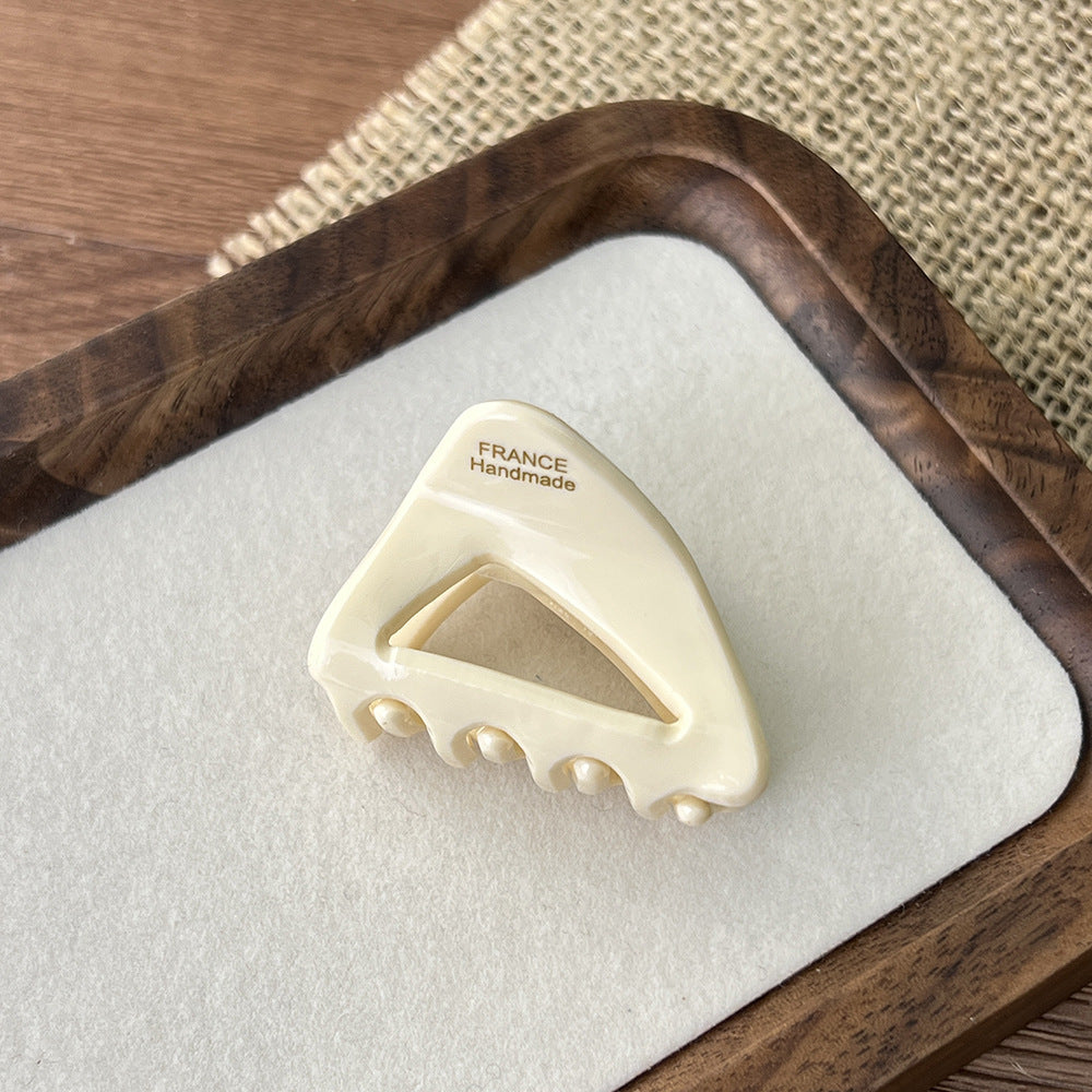 Triangle Mini Acetate Claw Clip - White