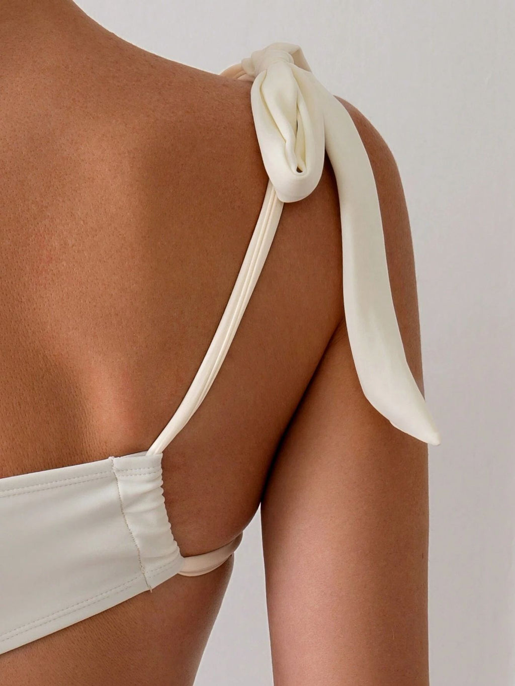 One Shoulder Cut Out High Waist Bikini - Apricot - 2