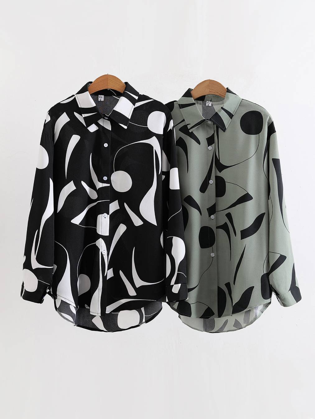 Mod Abstract Print Drop Shoulder Shirt