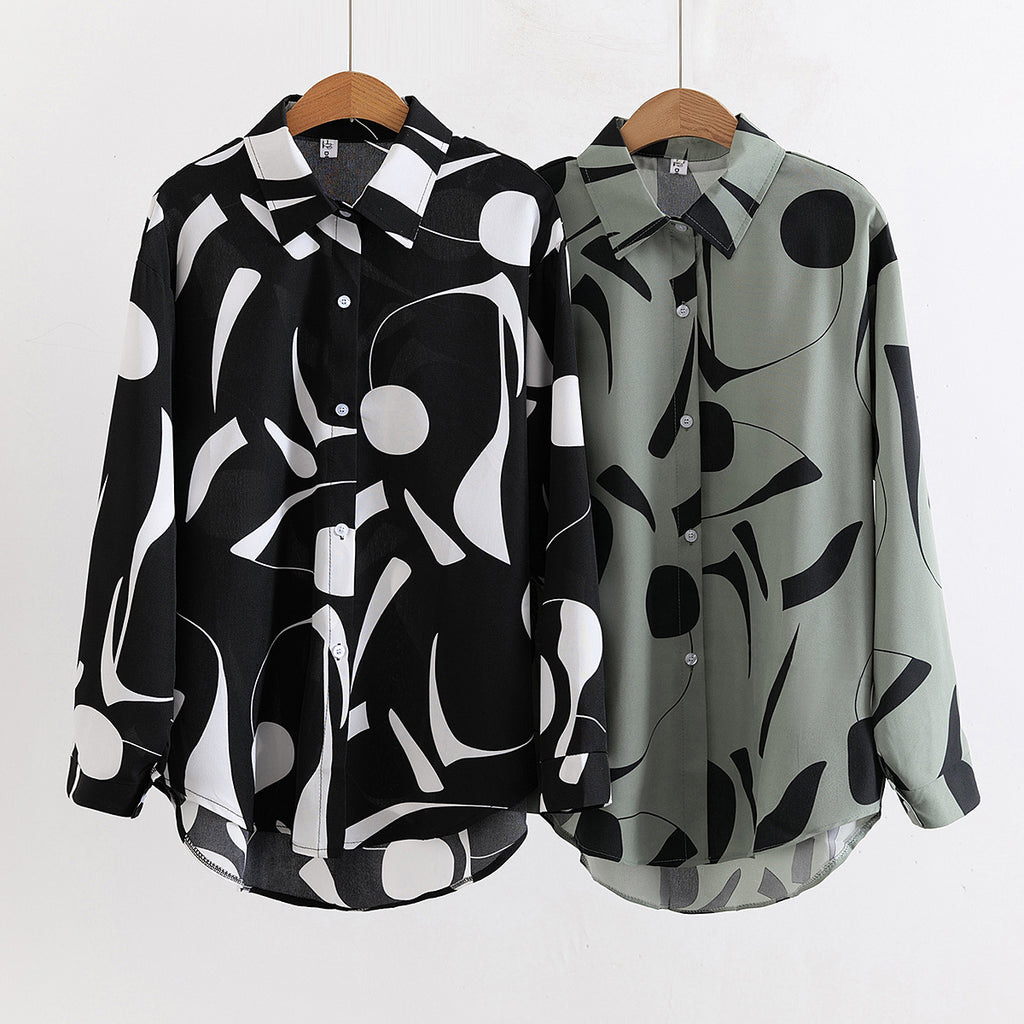Mod Abstract Print Drop Shoulder Shirt - view 1