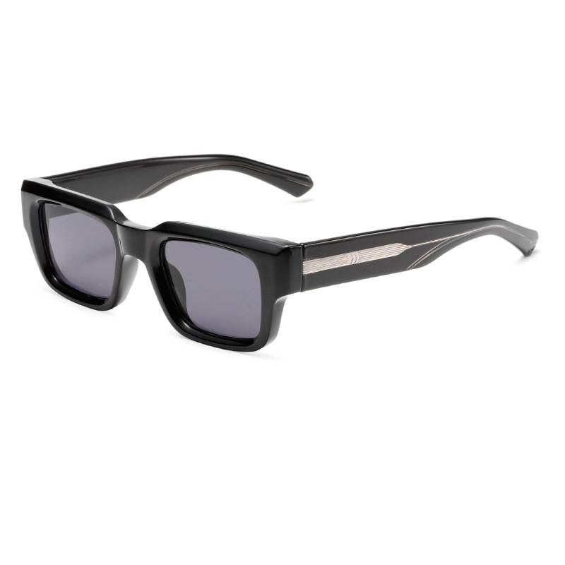 Chunky Square Frame Tinted Glasses - BlackB