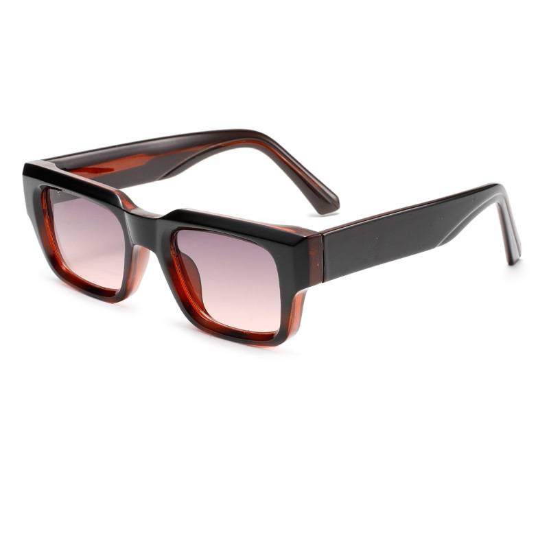 Chunky Square Frame Tinted Glasses - BlackT