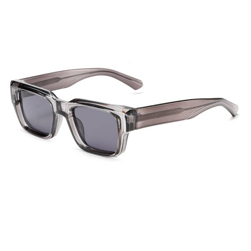 Chunky Square Frame Tinted Glasses - Grey