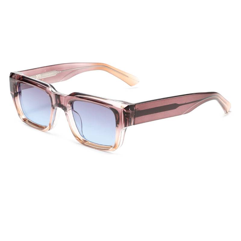 Chunky Square Frame Tinted Glasses - Pink