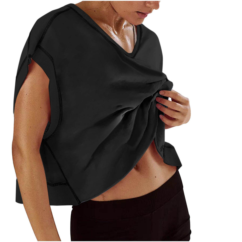 Open Back Cropped Oversized Workout Tee