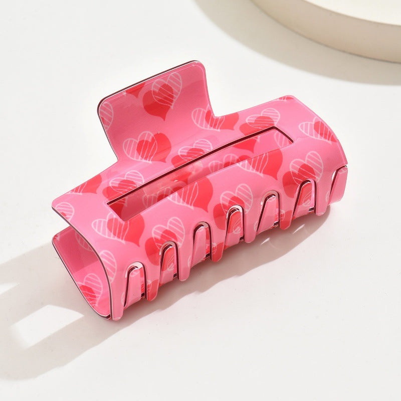 Love Heart Cutout Bar Hair Claw - NO01